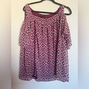 NWOT Lane Bryant cold shoulder chiffon blouse